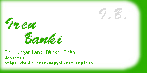iren banki business card